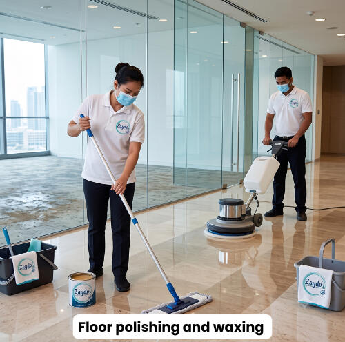 Floor polishing and waxing